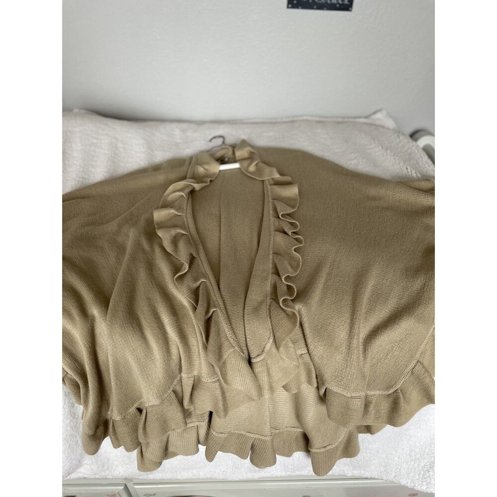 Echo Cape Sweater Cover Up Top Women’s One Size Tan Open Front EUC